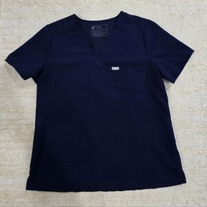 Figs Womens Navy Blue V-Neck Shirt
